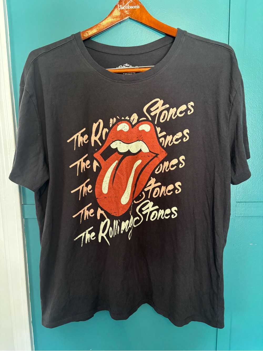 The Rolling Stones Black Womens Tee with Red Tongue Graphic Size XXXL (22)